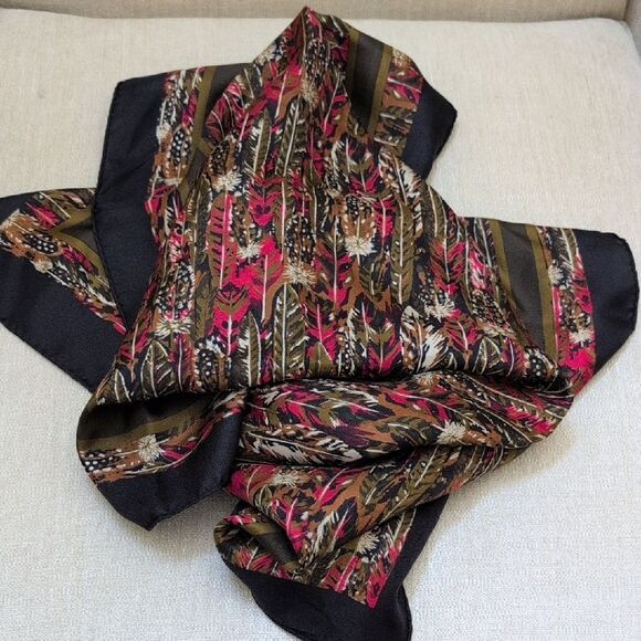 Perry Ellis Multicolor Feather Print Scarf - Picture 10 of 10